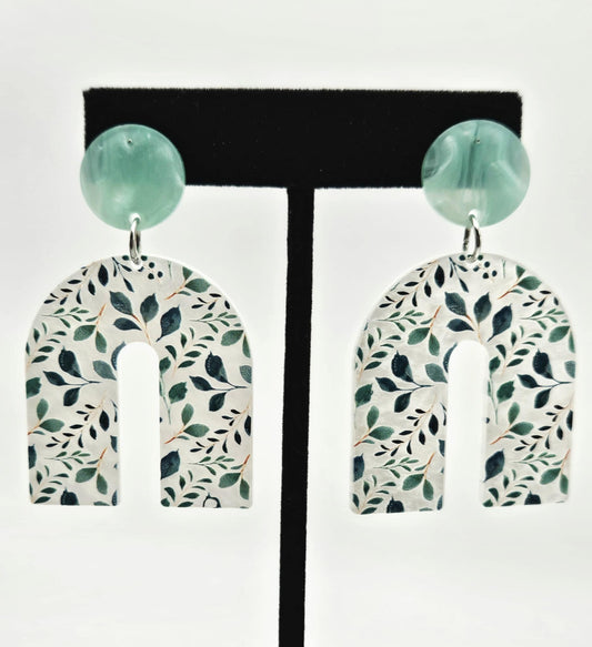 Aqua Leaf Earrings