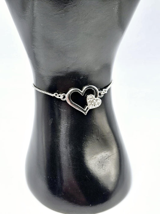 Double Heart Adjustable Bracelet