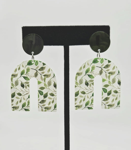 Green Leaf Earrings