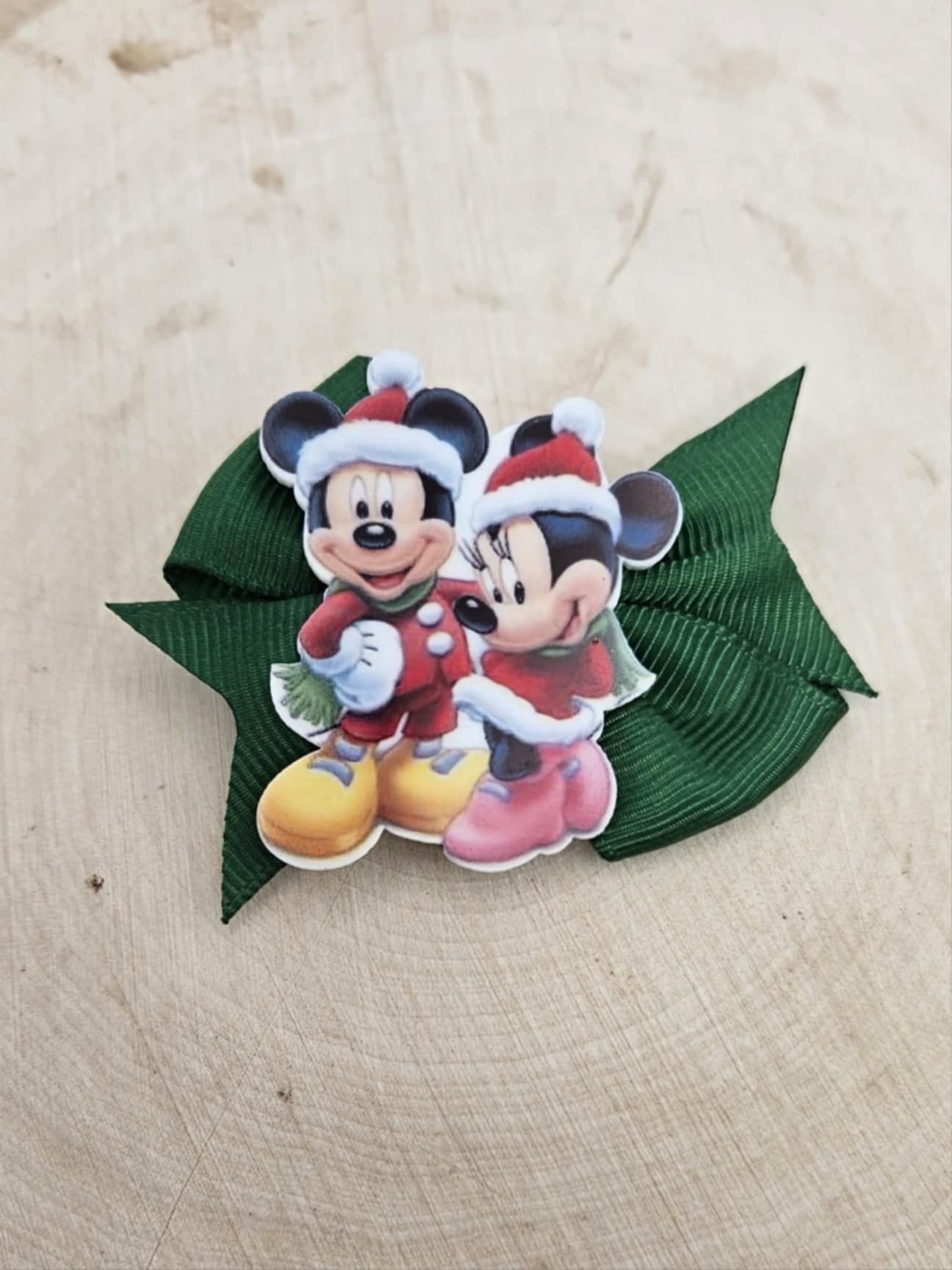 Minnie & Mickey Christmas Hair Clips