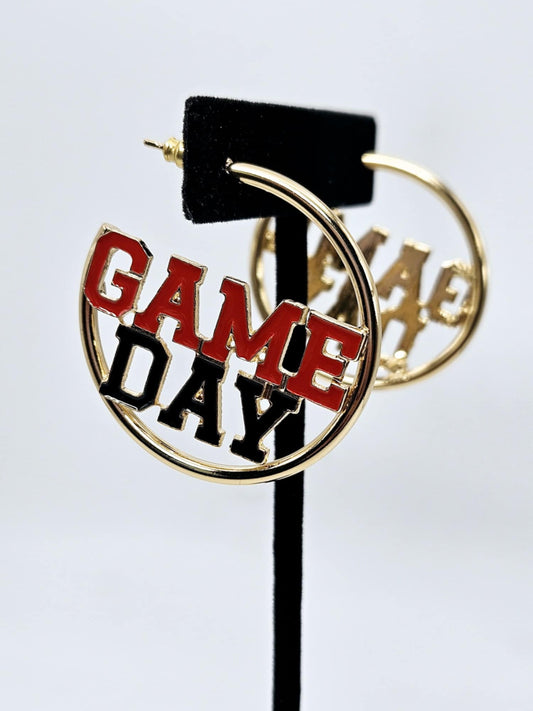 Black & Red "Game Day" Earrings