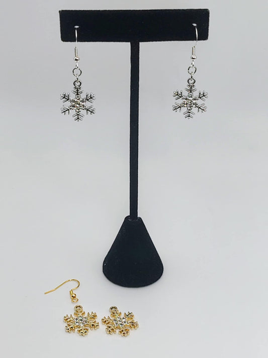 Rhinestone Snowflake Earrings