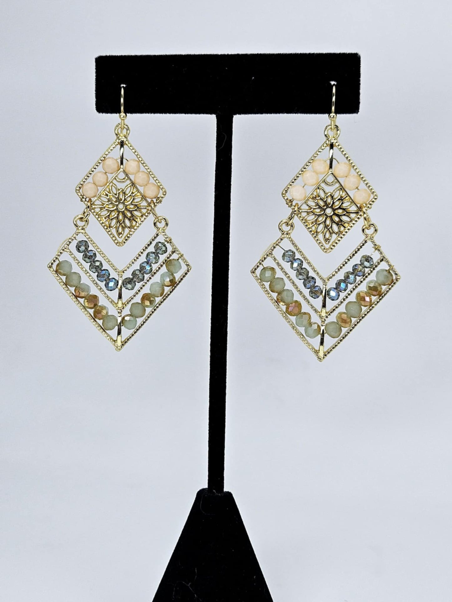 Beaded Multi-Tier Earrings