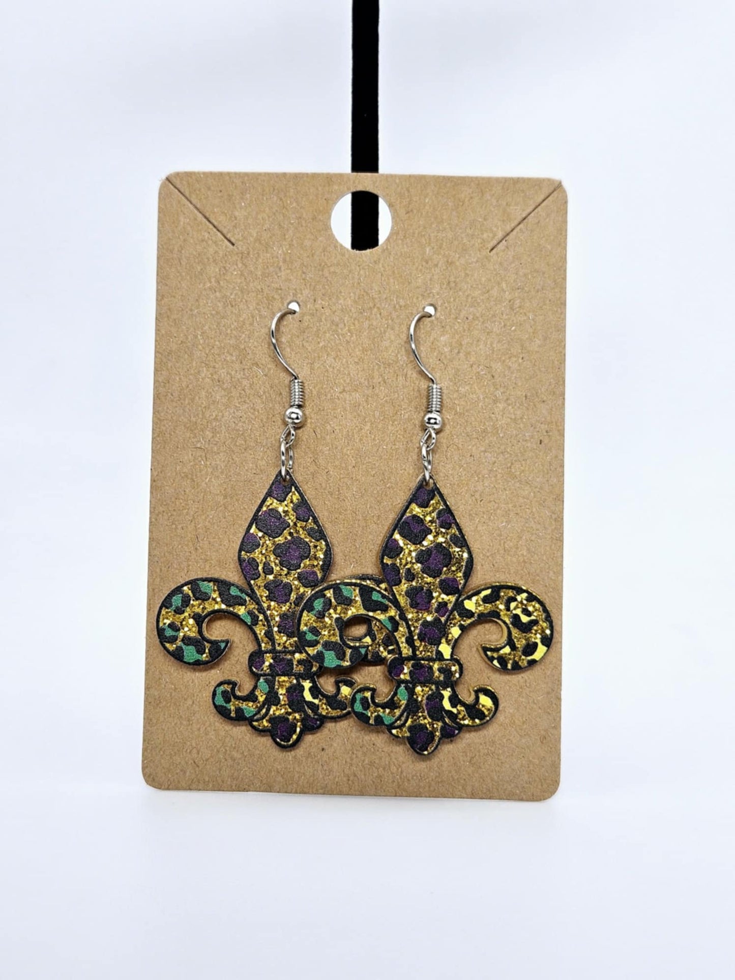 Cheetah Fleur-de-lis Earrings