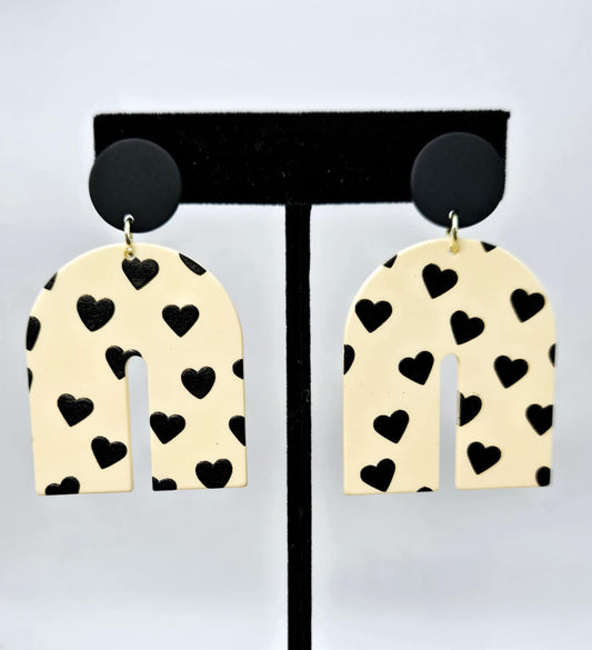 "Black Heart" Earrings