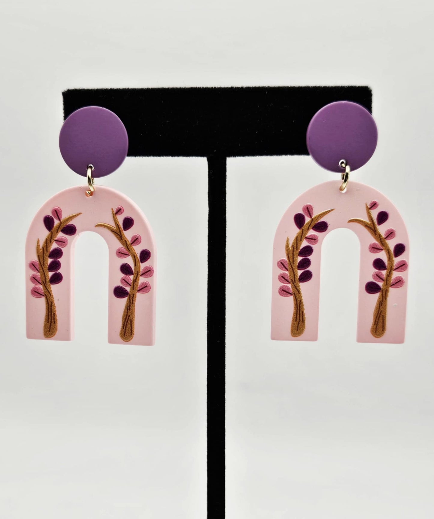 Purple Clay Earrings