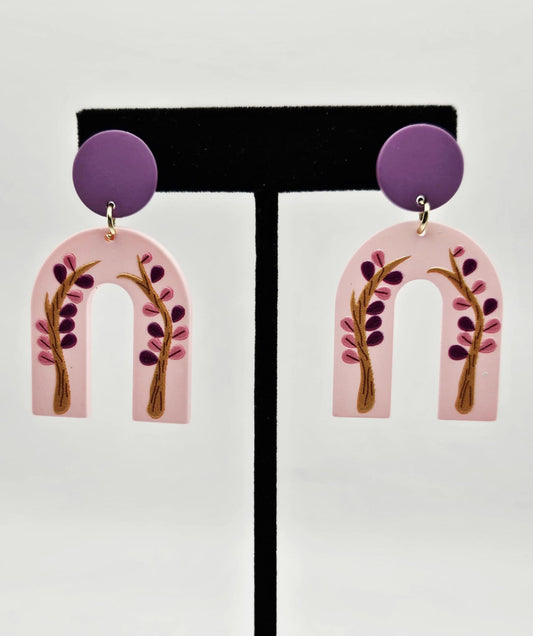 Purple Clay Earrings